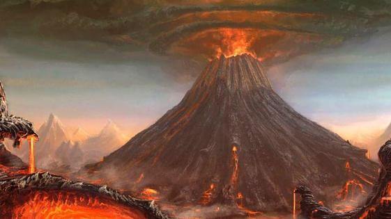 Ilustrasi letusan Gunung Tambora